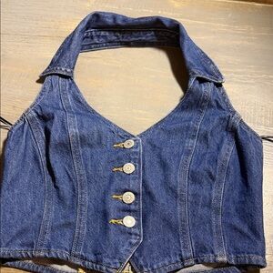 Levi's Blue Denim Halter Top